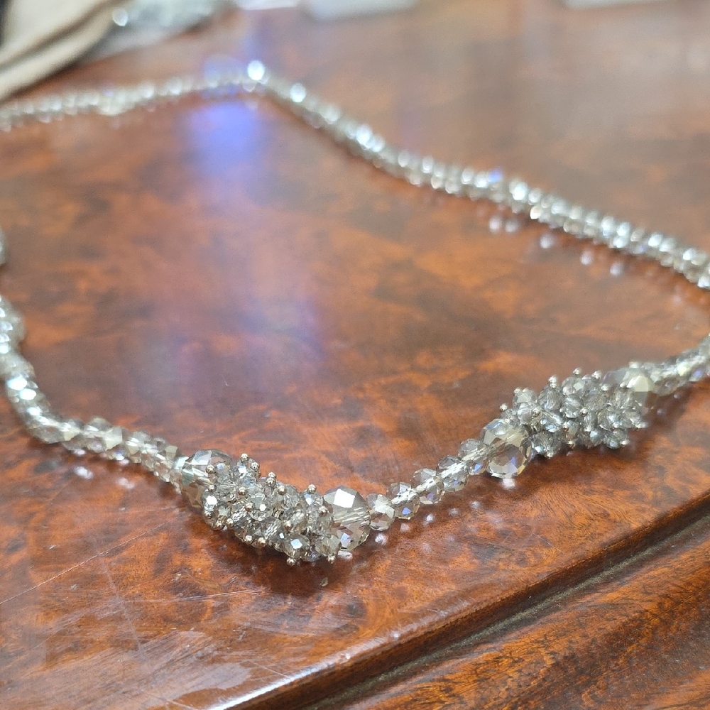 Elegant Silver Crystal Necklace